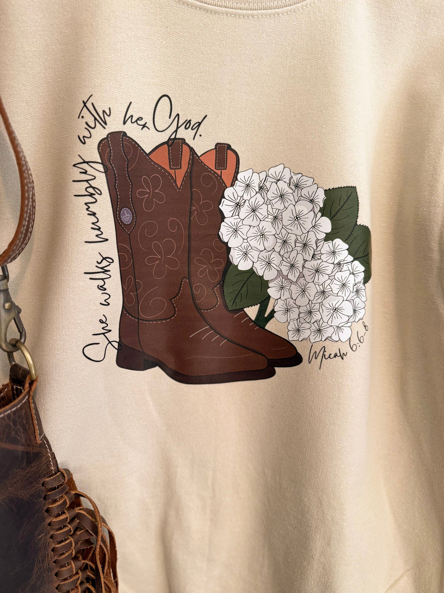 Walks Humbly with God Boots Crewneck