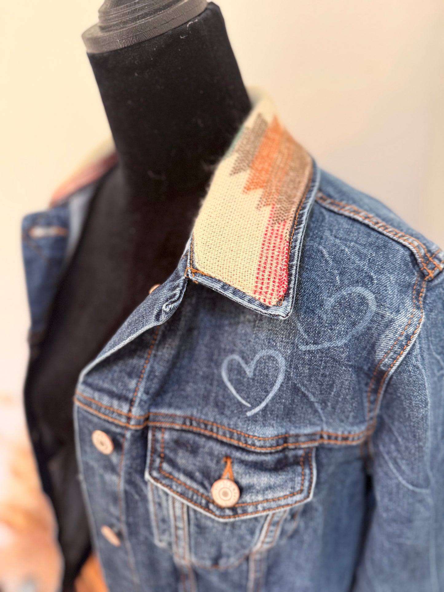Kickin’ Up Dust Denim Jacket | Upcycled Western | Size Medium