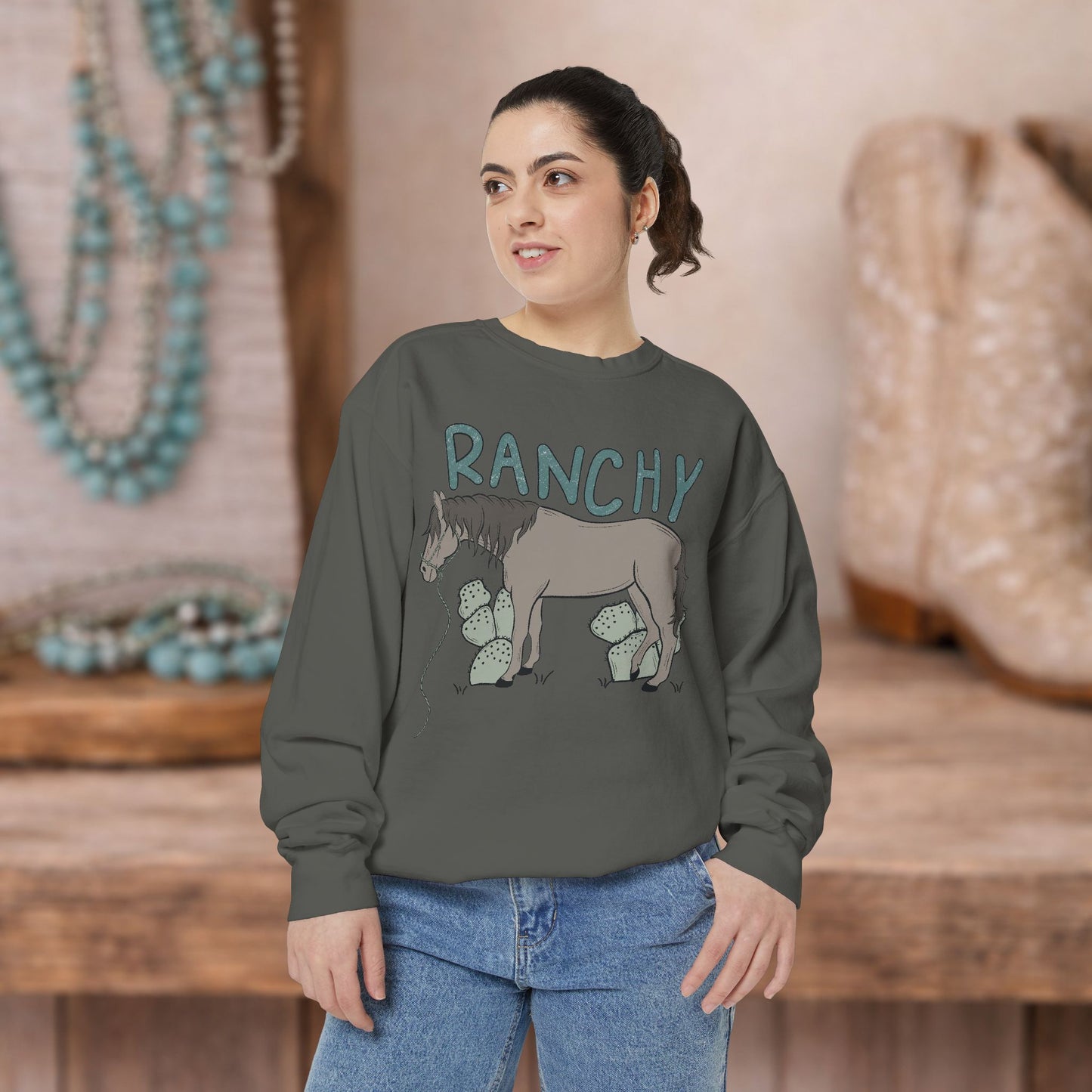 RANCHY Horse Sweatshirt | Western Cowgirl Crewneck