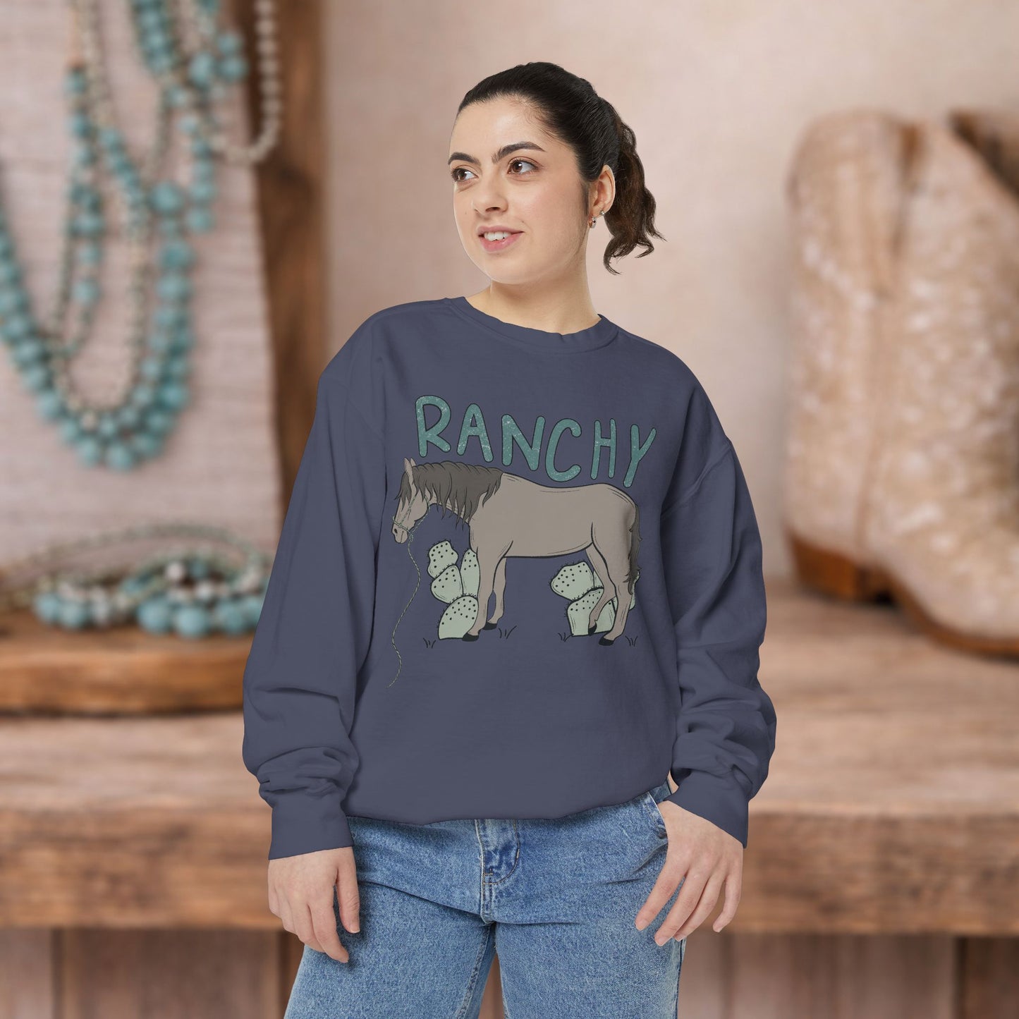 RANCHY Horse Sweatshirt | Western Cowgirl Crewneck
