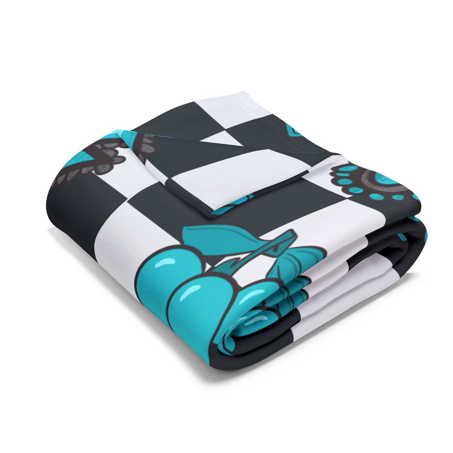 Lucky Cowgirl Retro Checker Throw