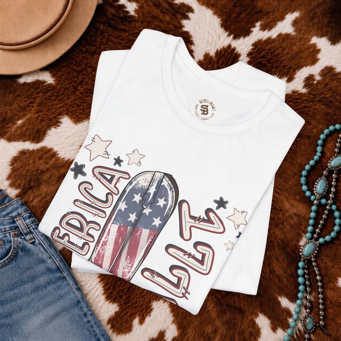 Red White & Boots Tee