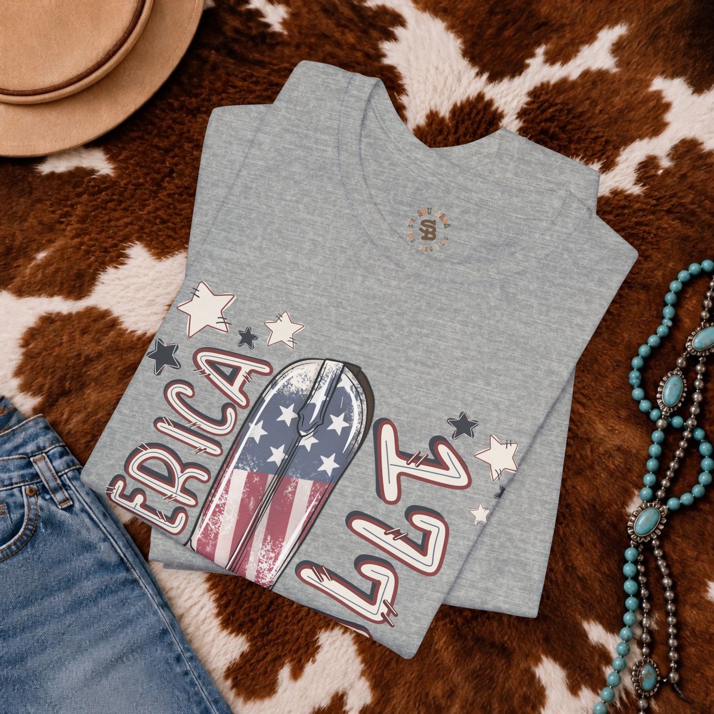 Red White & Boots Tee