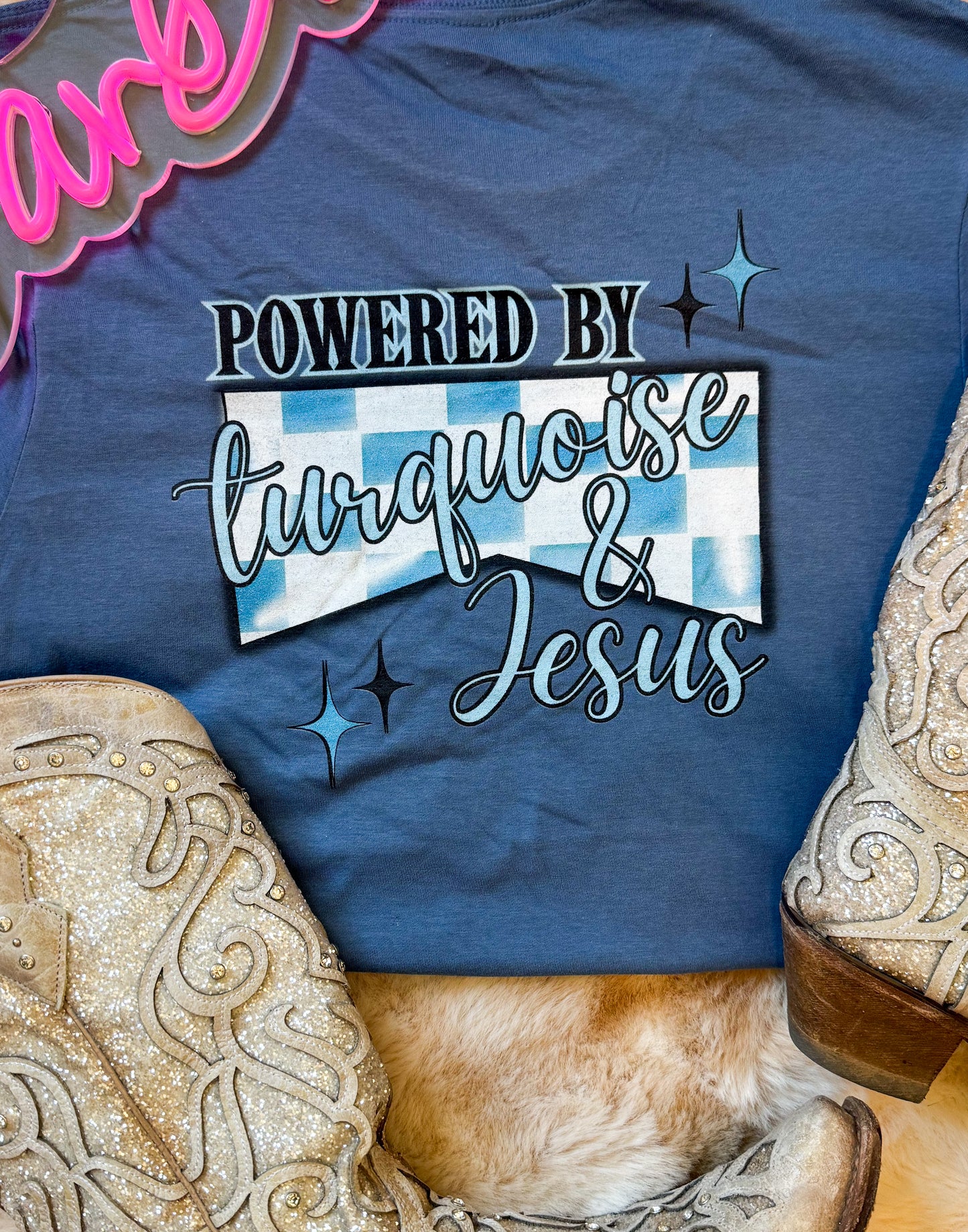 Turquoise & Jesus T-Shirt