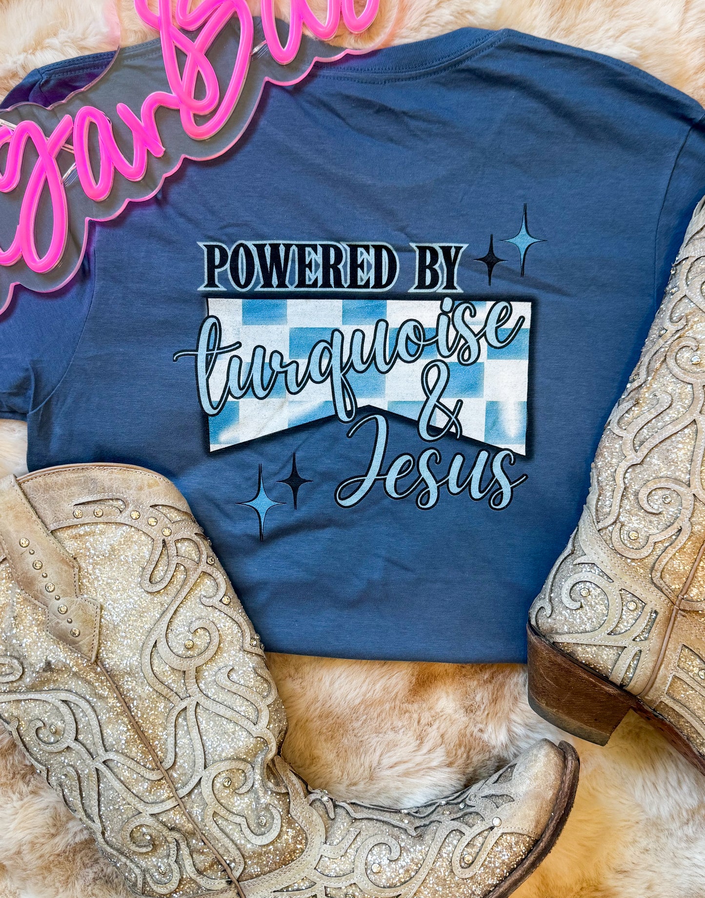 Turquoise & Jesus T-Shirt