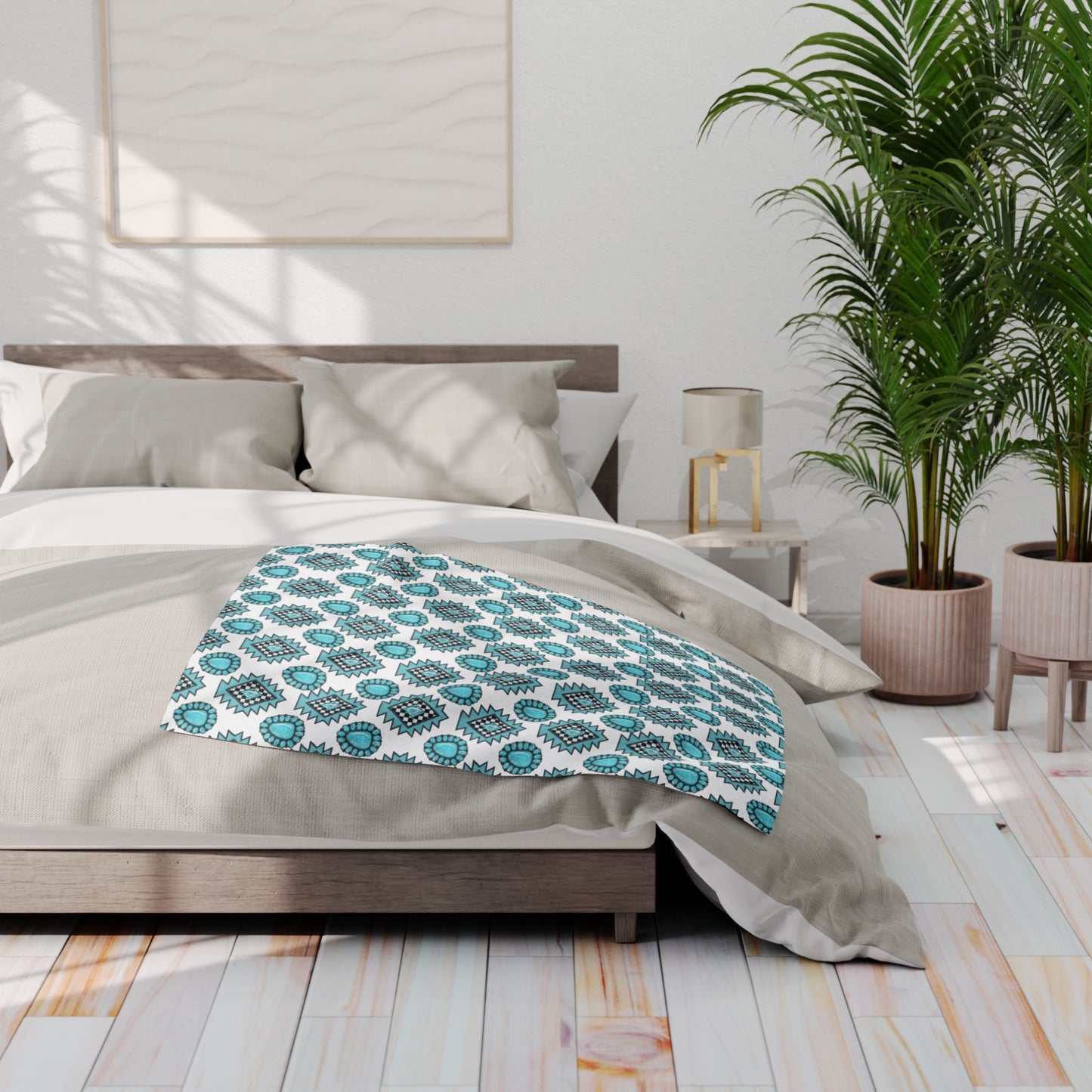 Turquoise Desert Aztec Throw
