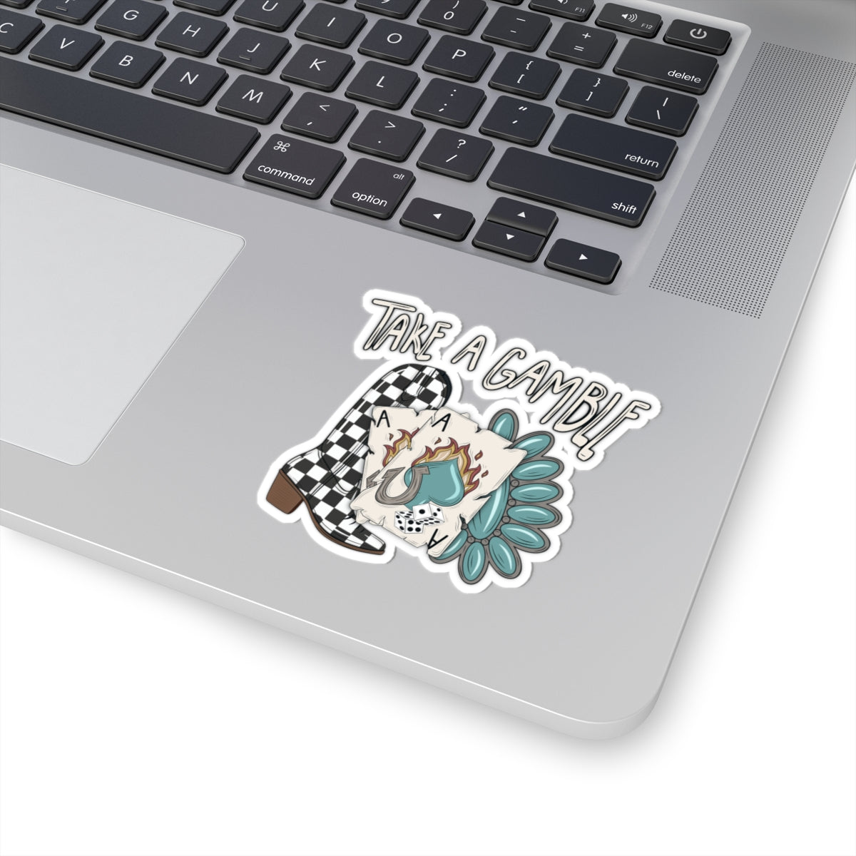 Take a Gamble Western Sticker | Cowgirl Boot & Playing Card Decal