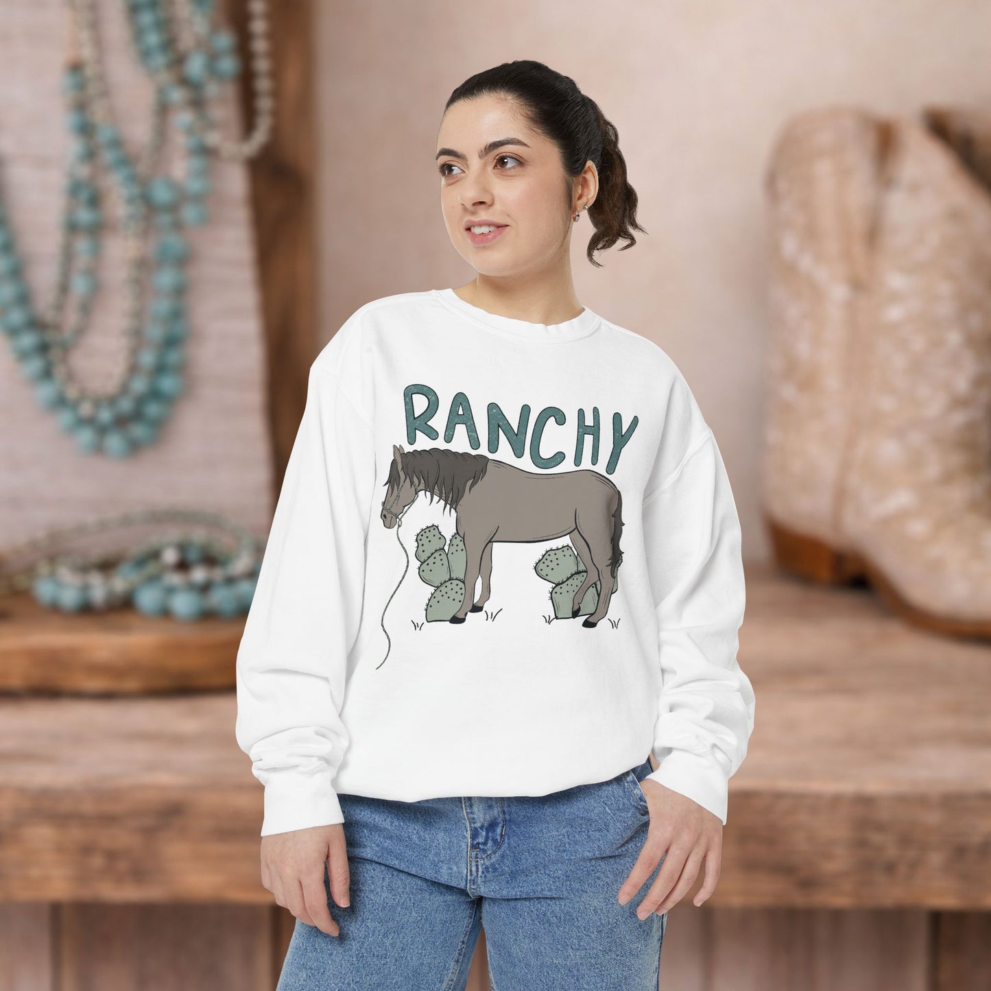 RANCHY Horse Sweatshirt | Western Cowgirl Crewneck