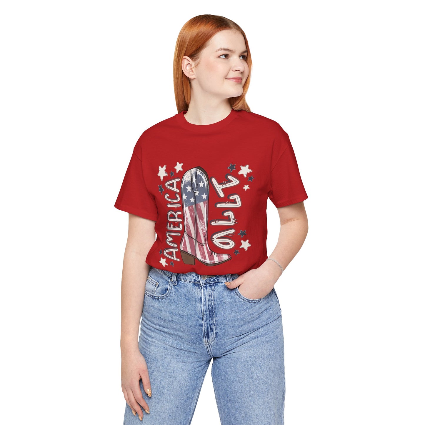 Red White & Boots Tee