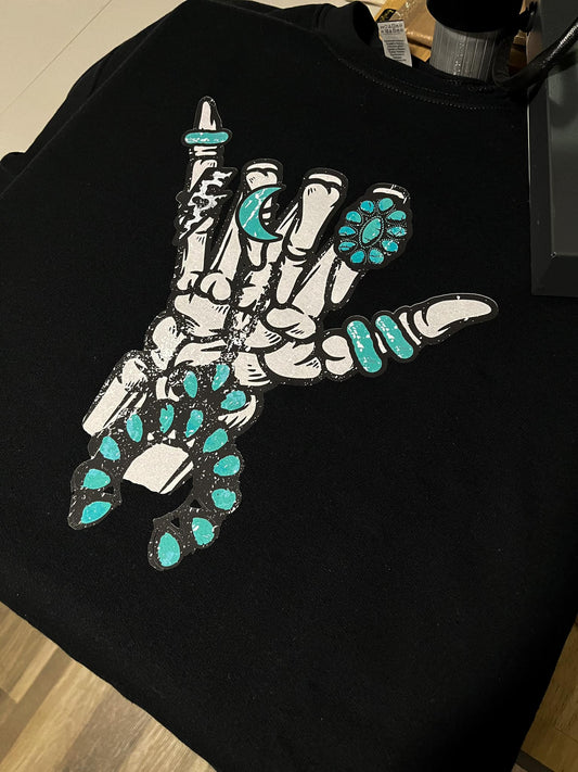 Western Skeleton Hand Crewneck