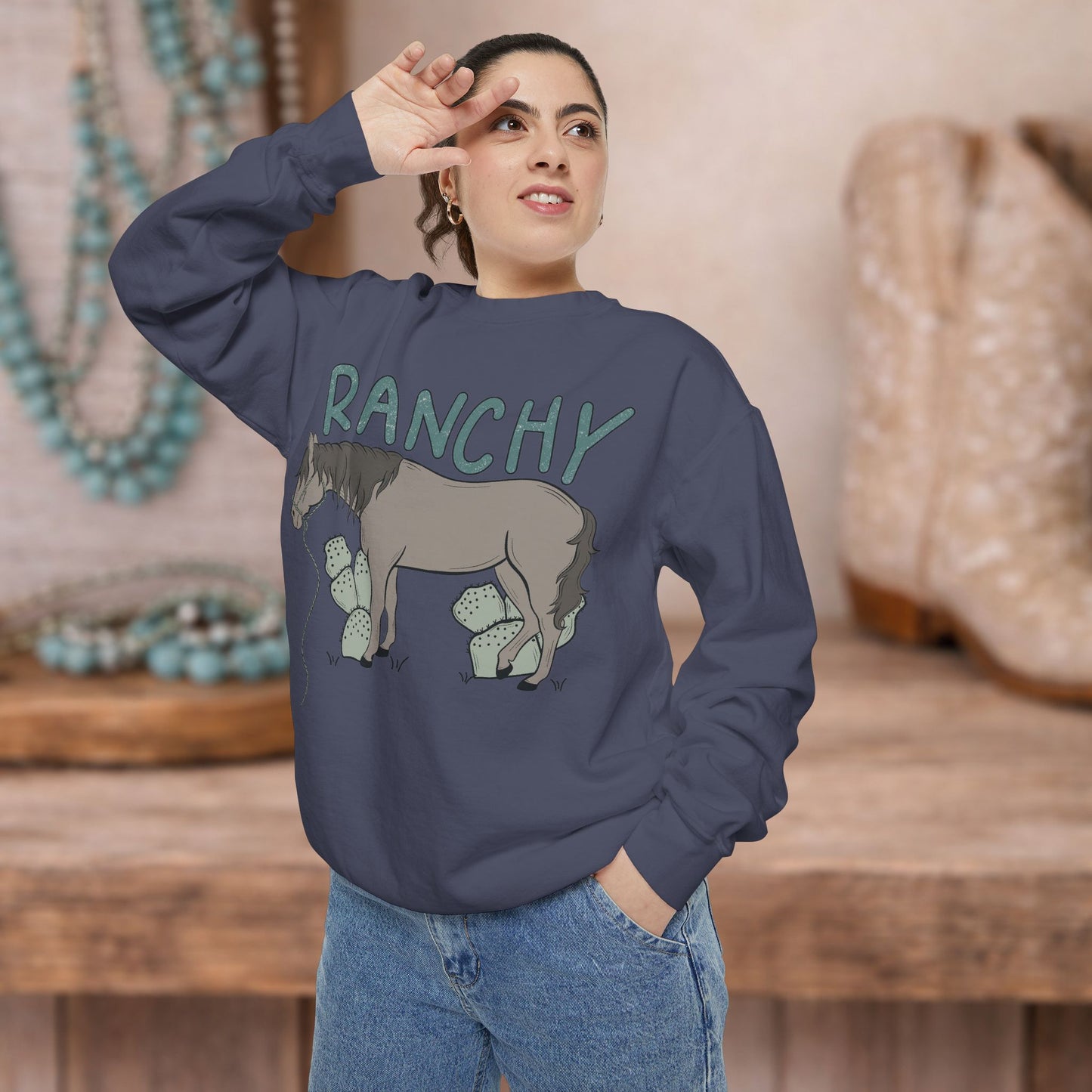 RANCHY Horse Sweatshirt | Western Cowgirl Crewneck