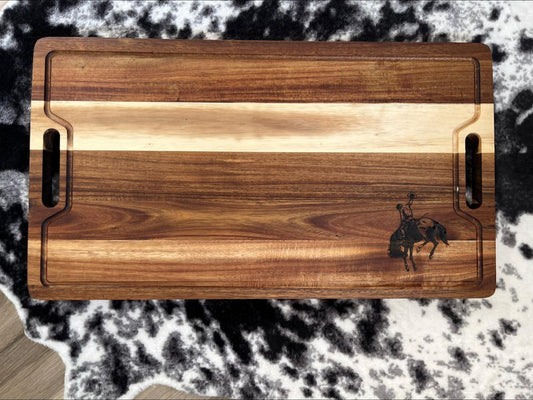 Bronc Rider Cutting Board Large