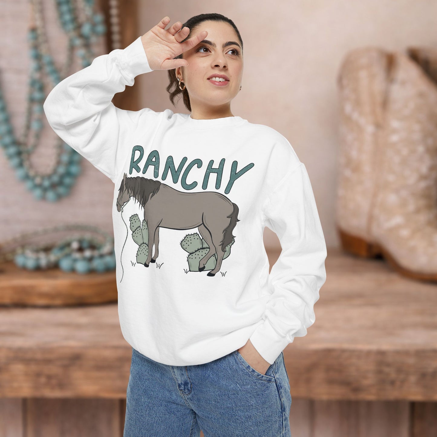 RANCHY Horse Sweatshirt | Western Cowgirl Crewneck