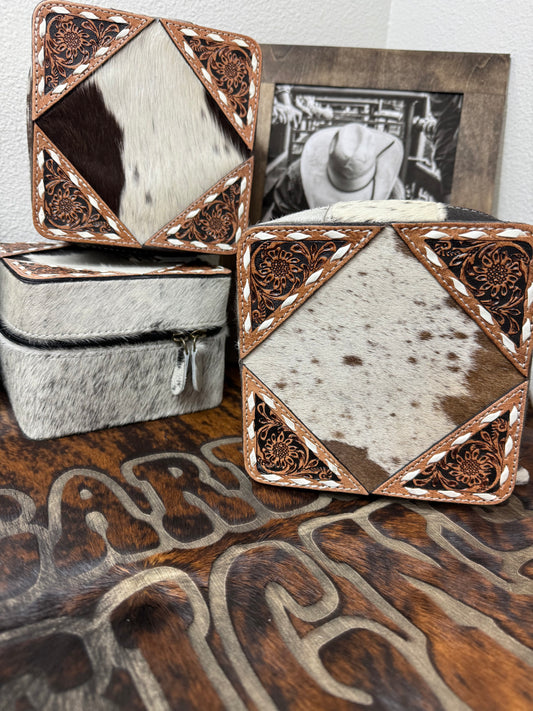 Large Cowhide Jewelry Box