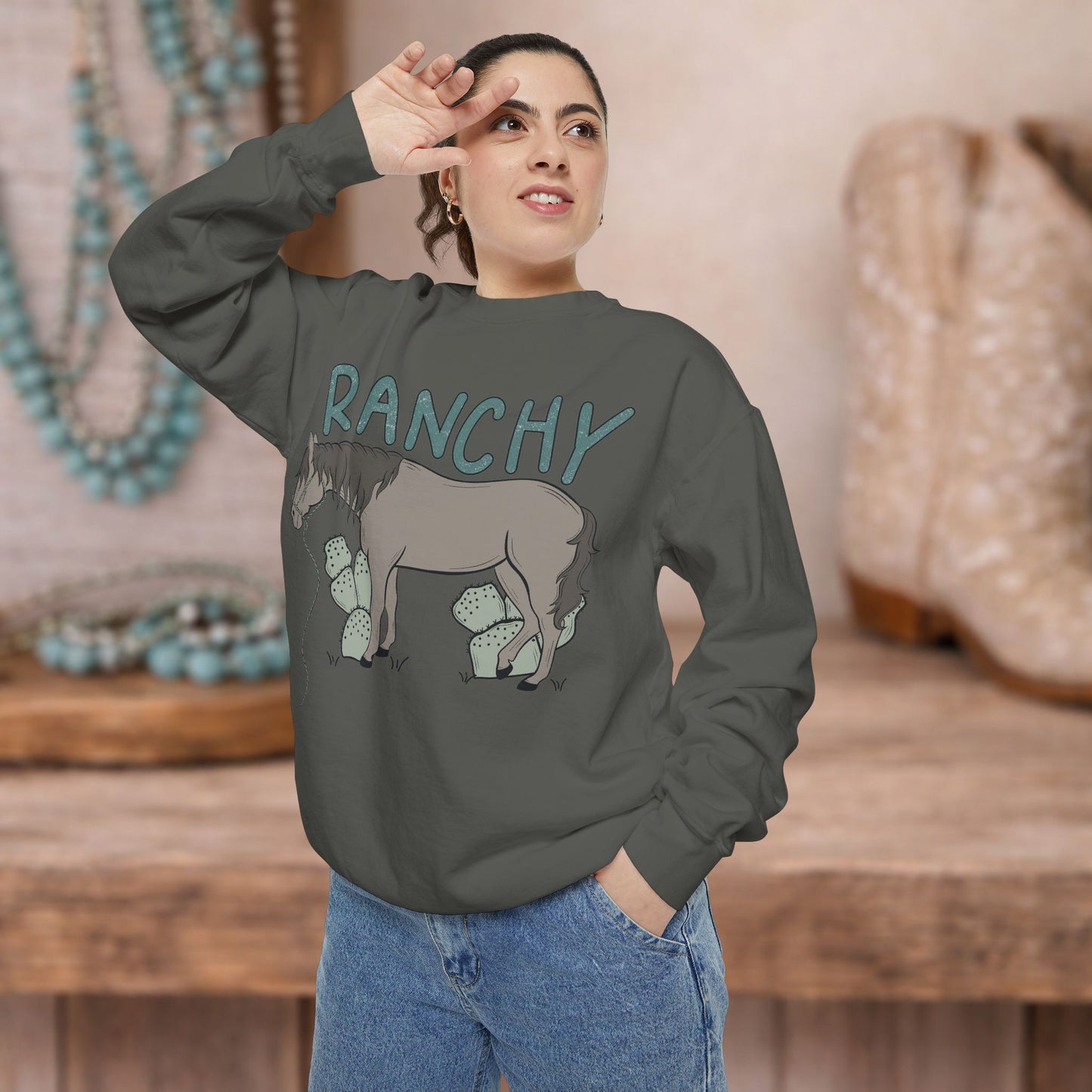 RANCHY Horse Sweatshirt | Western Cowgirl Crewneck