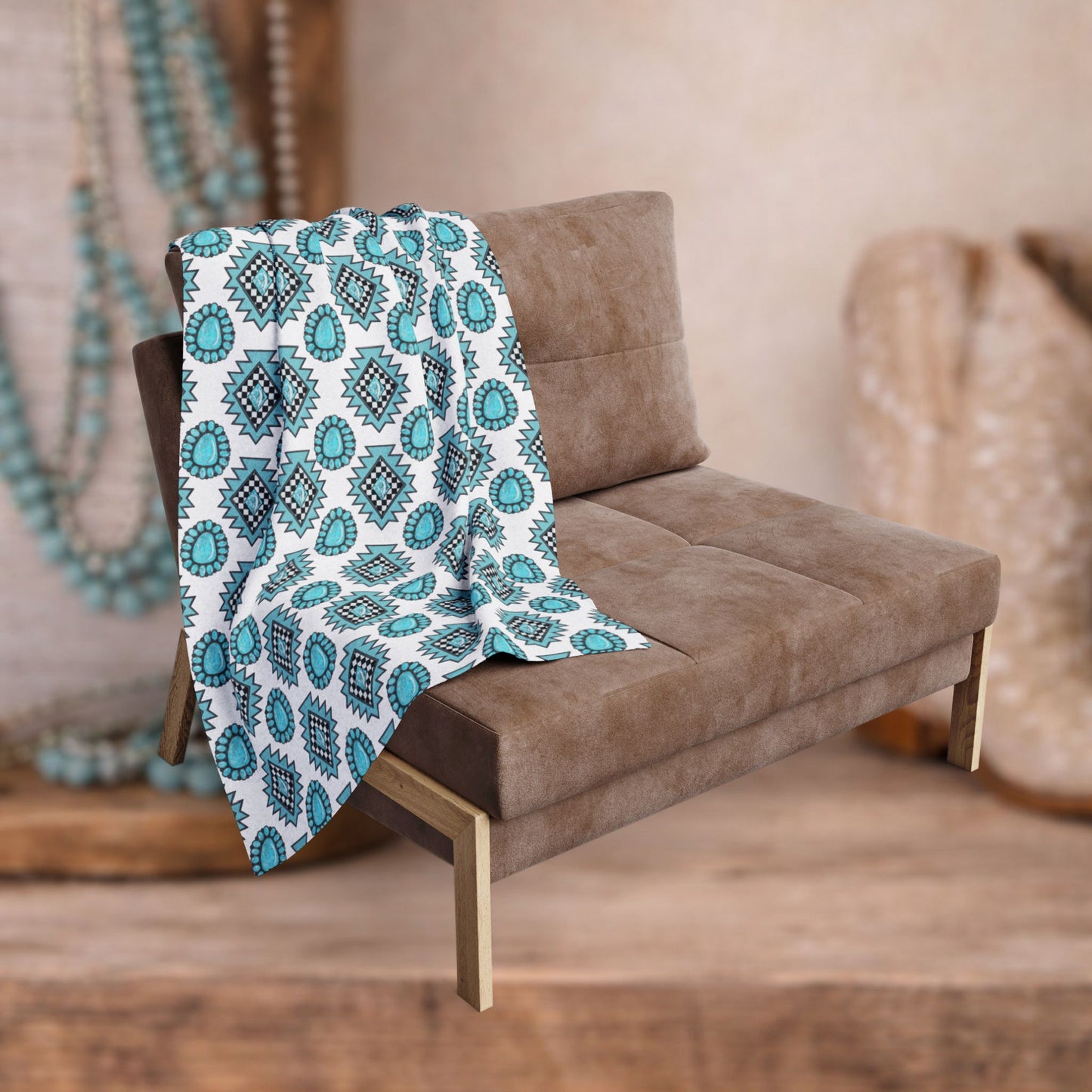 Turquoise Desert Aztec Throw