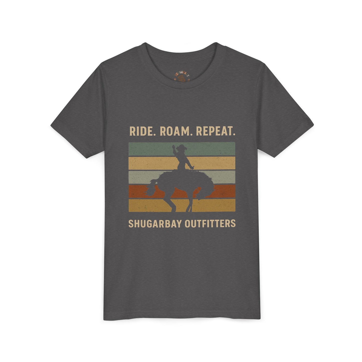 ShugarBay Ride Roam Repeat Cowboy Stripe YOUTH Tee