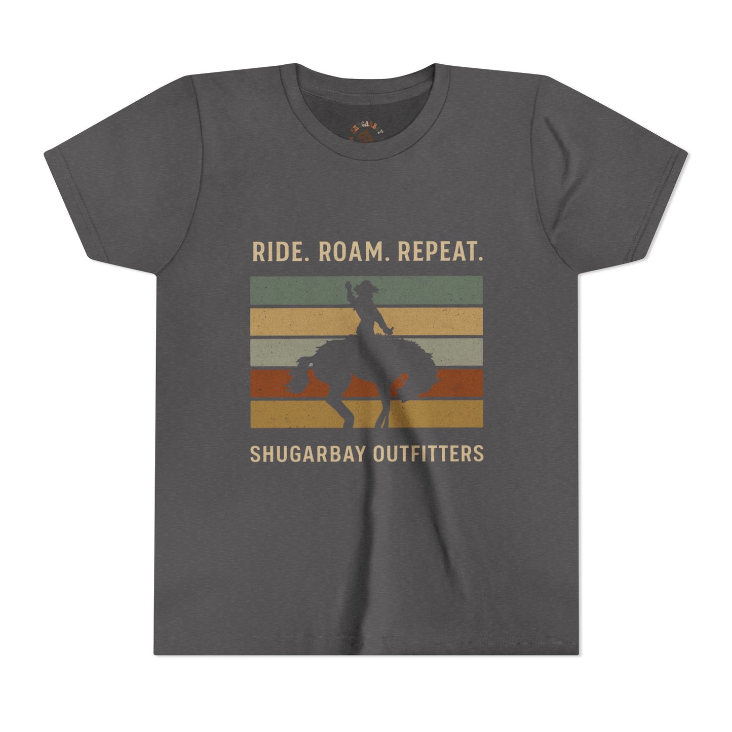 ShugarBay Ride Roam Repeat Cowboy Stripe YOUTH Tee