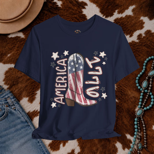 Red White & Boots Tee