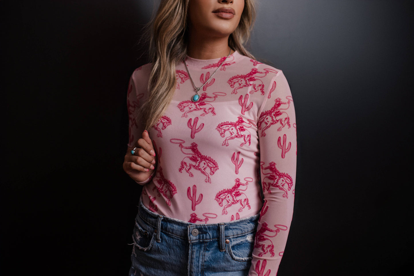 Velvet Mesh Top