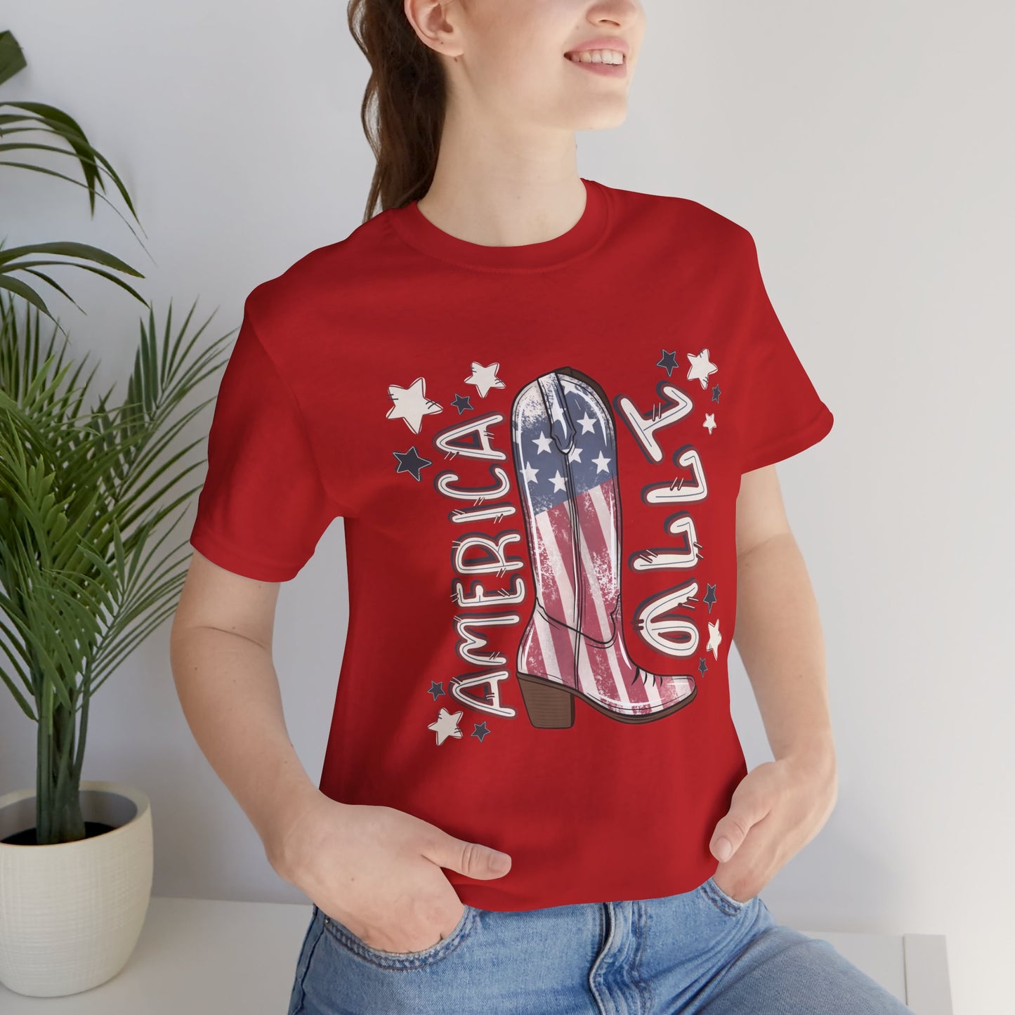 Red White & Boots Tee