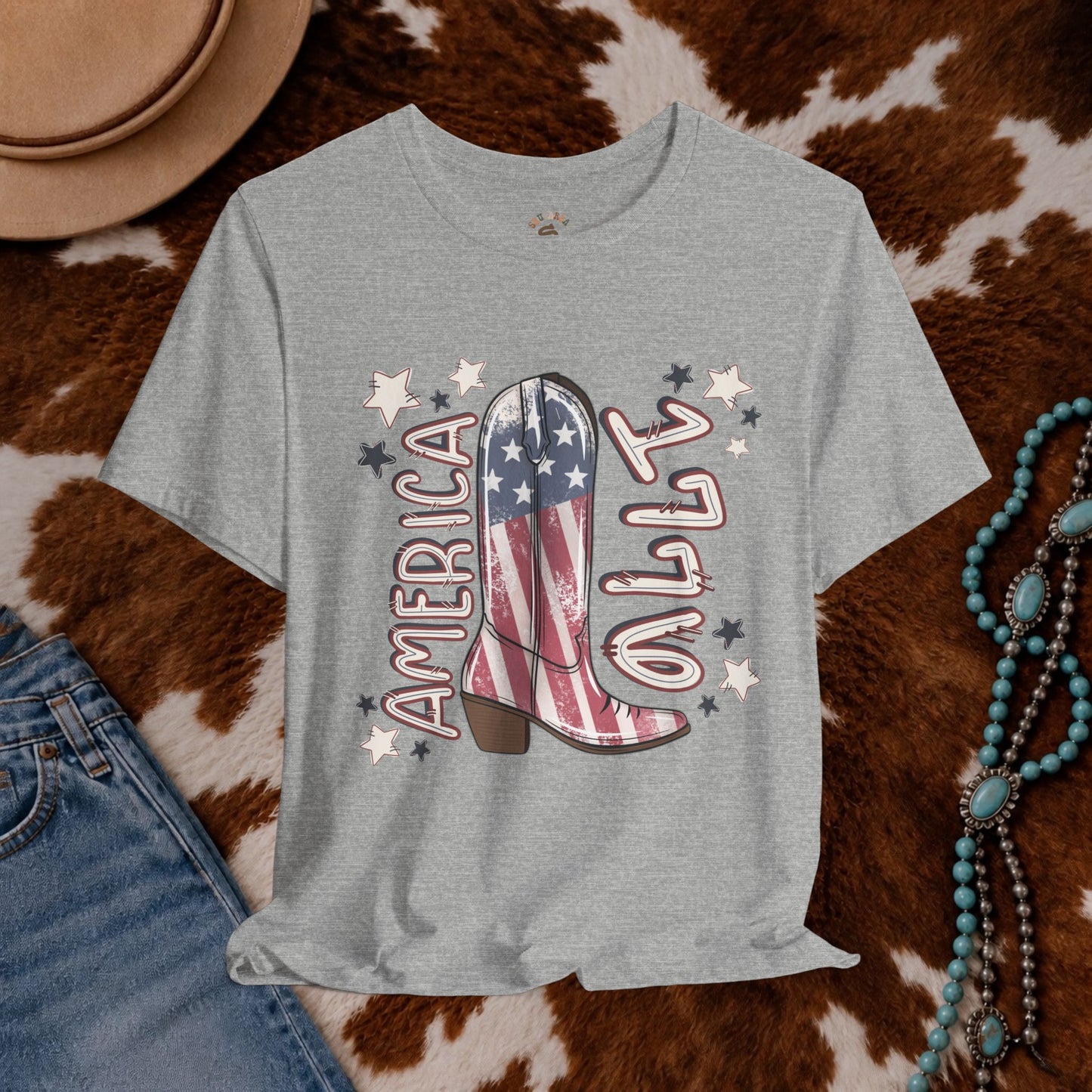 Red White & Boots Tee