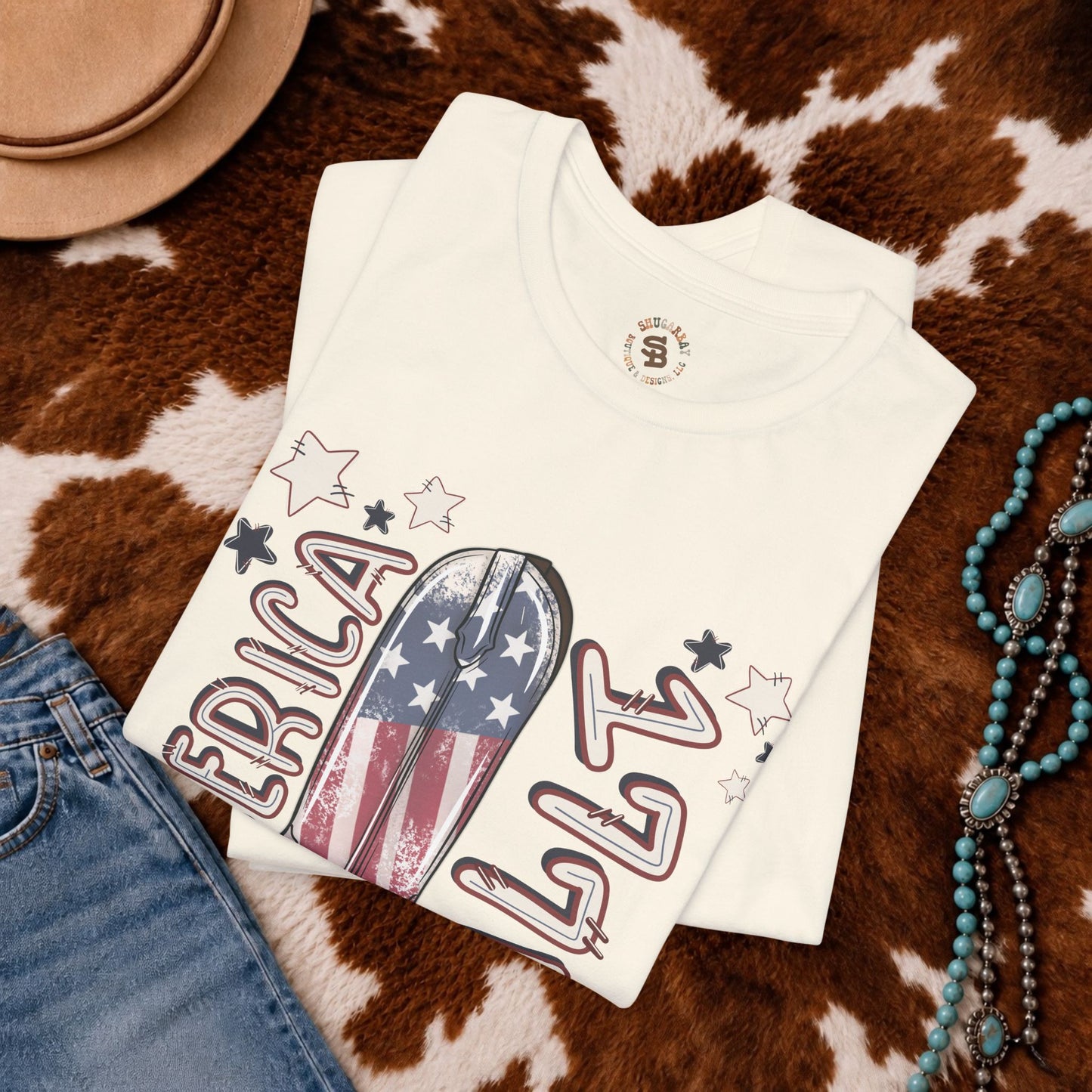 Red White & Boots Tee