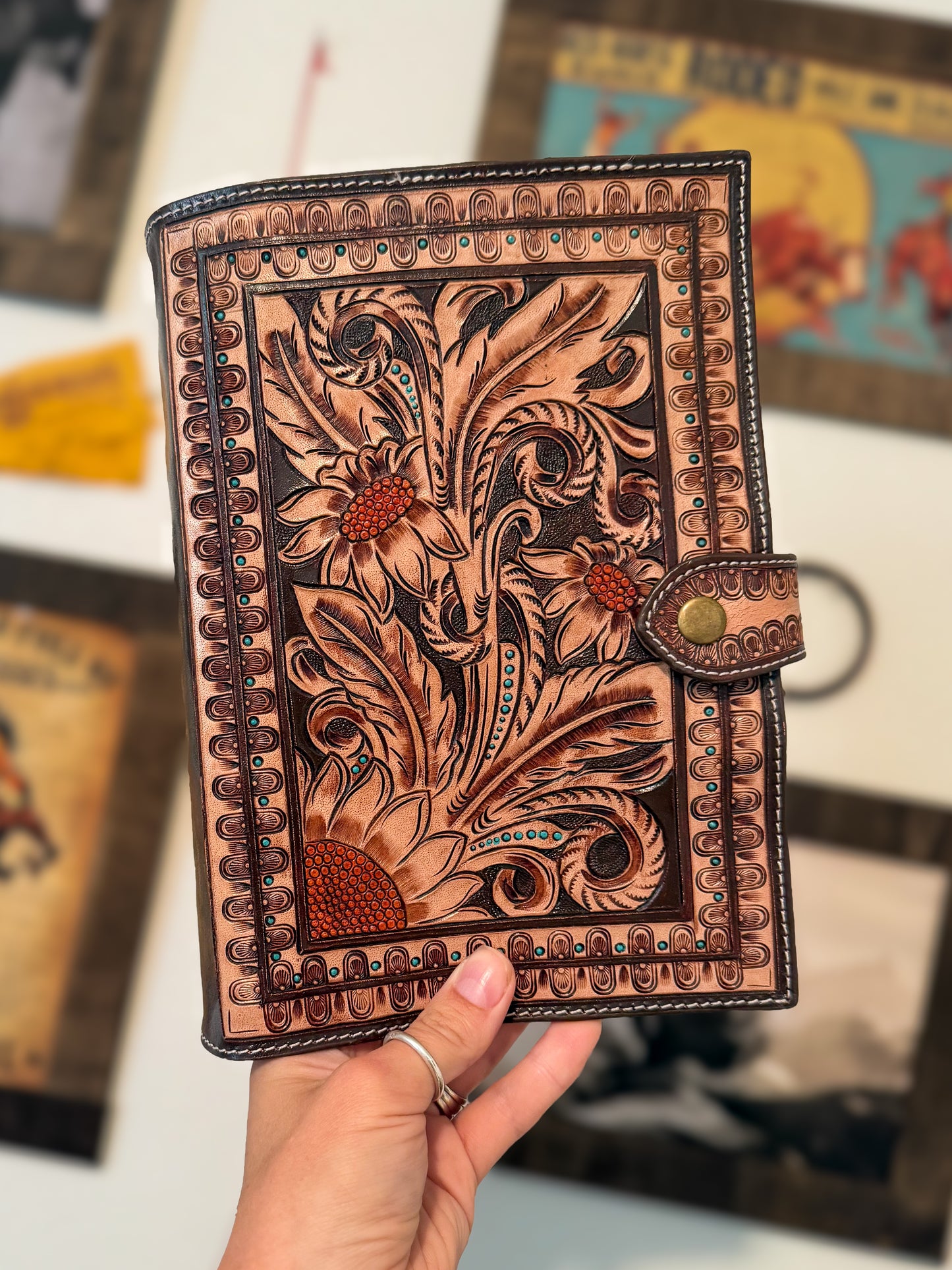 Floral Scrollwork Western Bible Cover