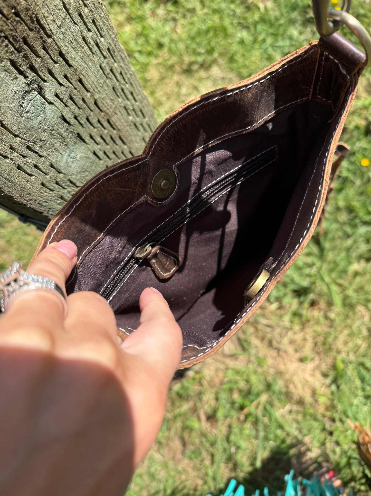 Horse All Tooled Leather Crossbody