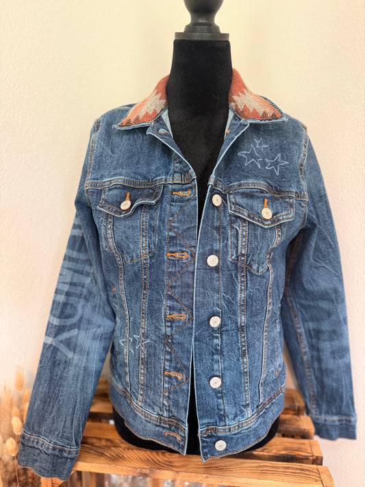 Wild Ride Denim Jacket  |  Upcycled Western | Size Medium