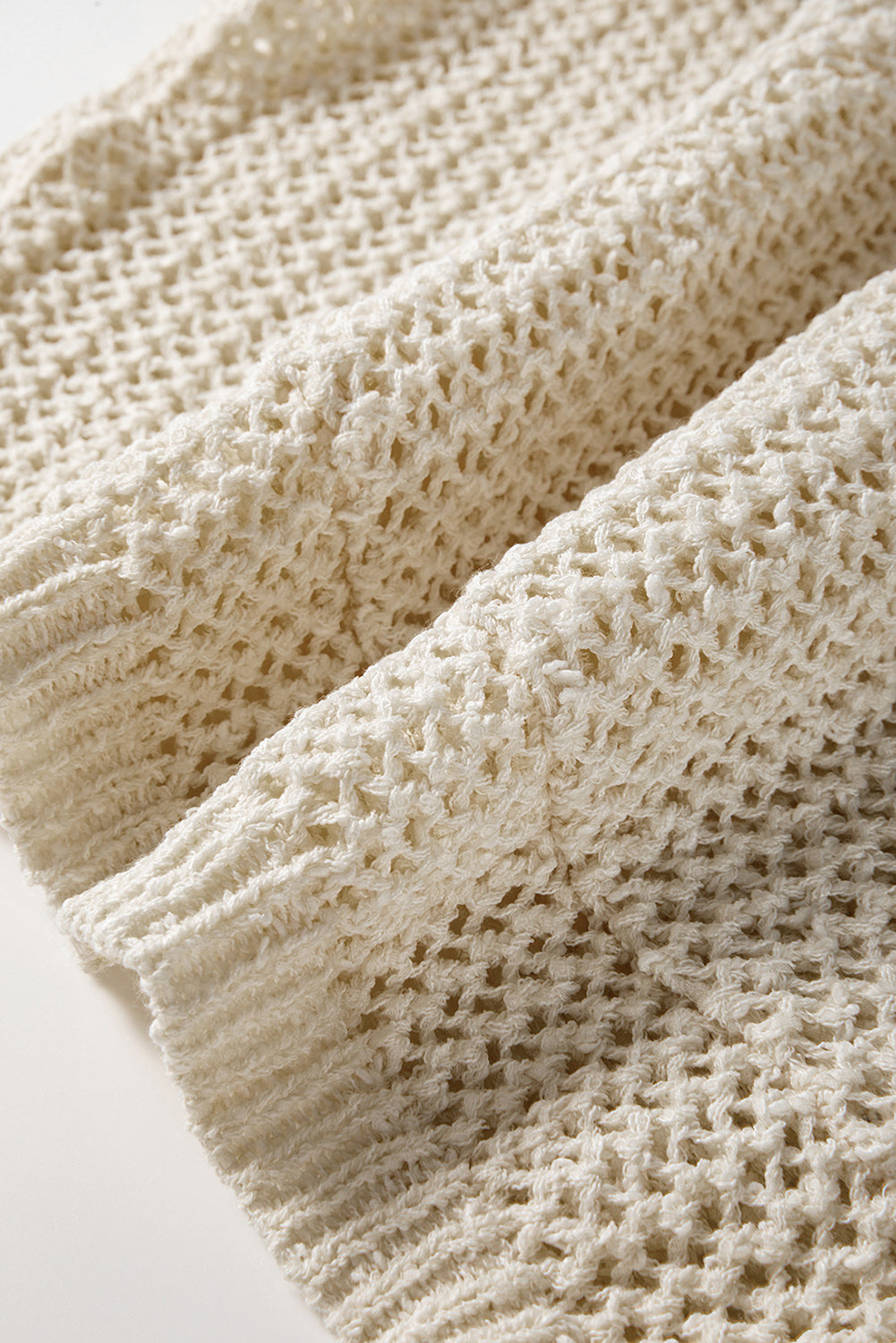 Jet Stream Hollow-out Kangaroo Pocket V Neck Hooded Sweater