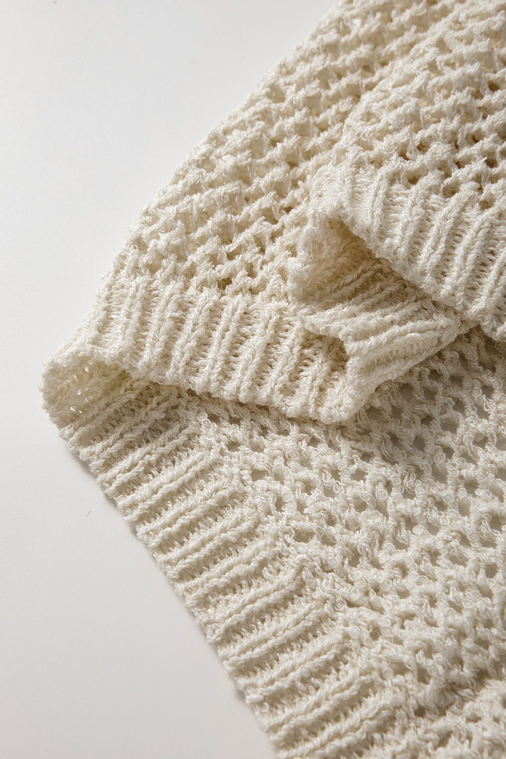 Jet Stream Hollow-out Kangaroo Pocket V Neck Hooded Sweater