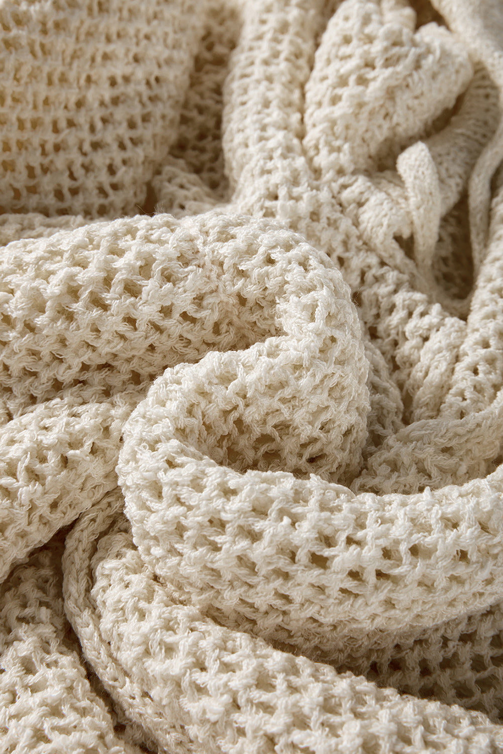 Jet Stream Hollow-out Kangaroo Pocket V Neck Hooded Sweater