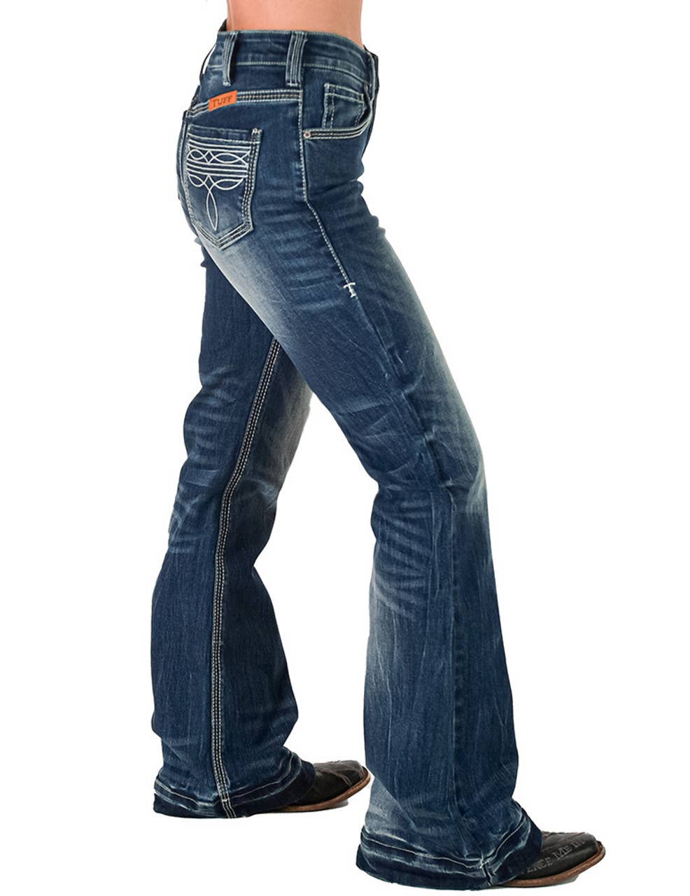 COWGIRL TUFF Boot-ee Trouser : Medium Wash / Long