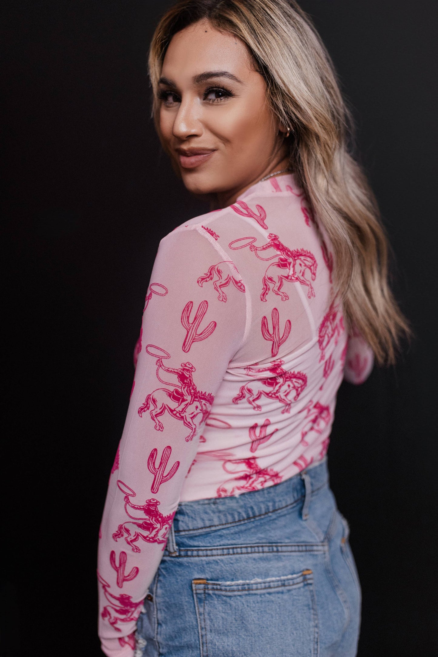 Velvet Mesh Top