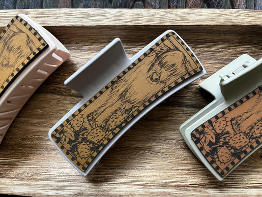 Cow Cactus Clip - Laser Engraved