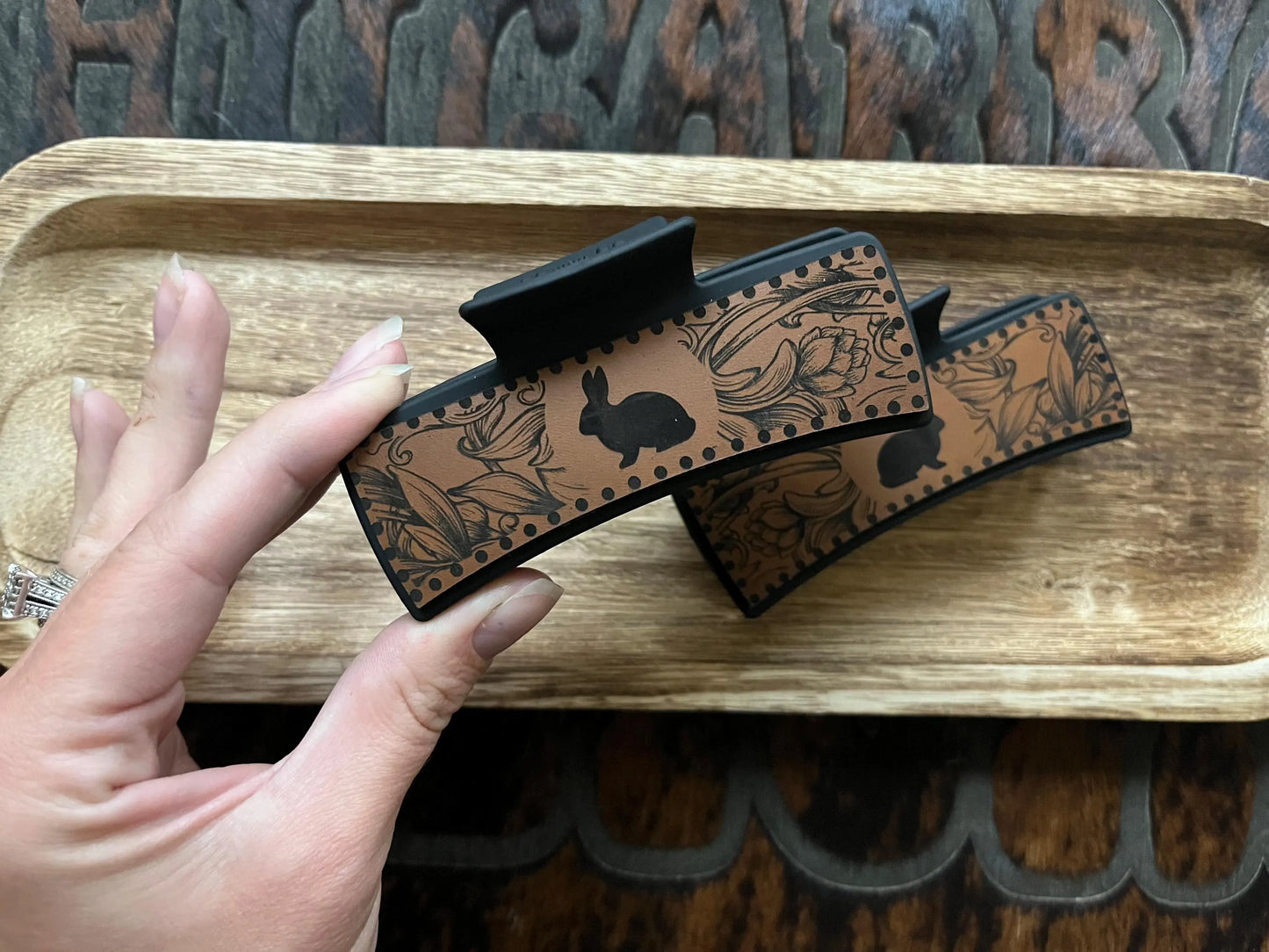 Bunny Claw Clip - Laser Engraved