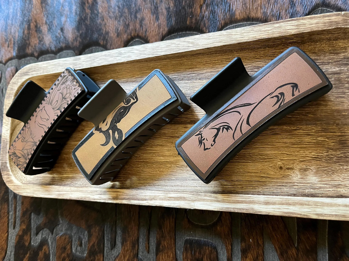 Horse Or Milk Cow Claw Clip - Laser Engraved