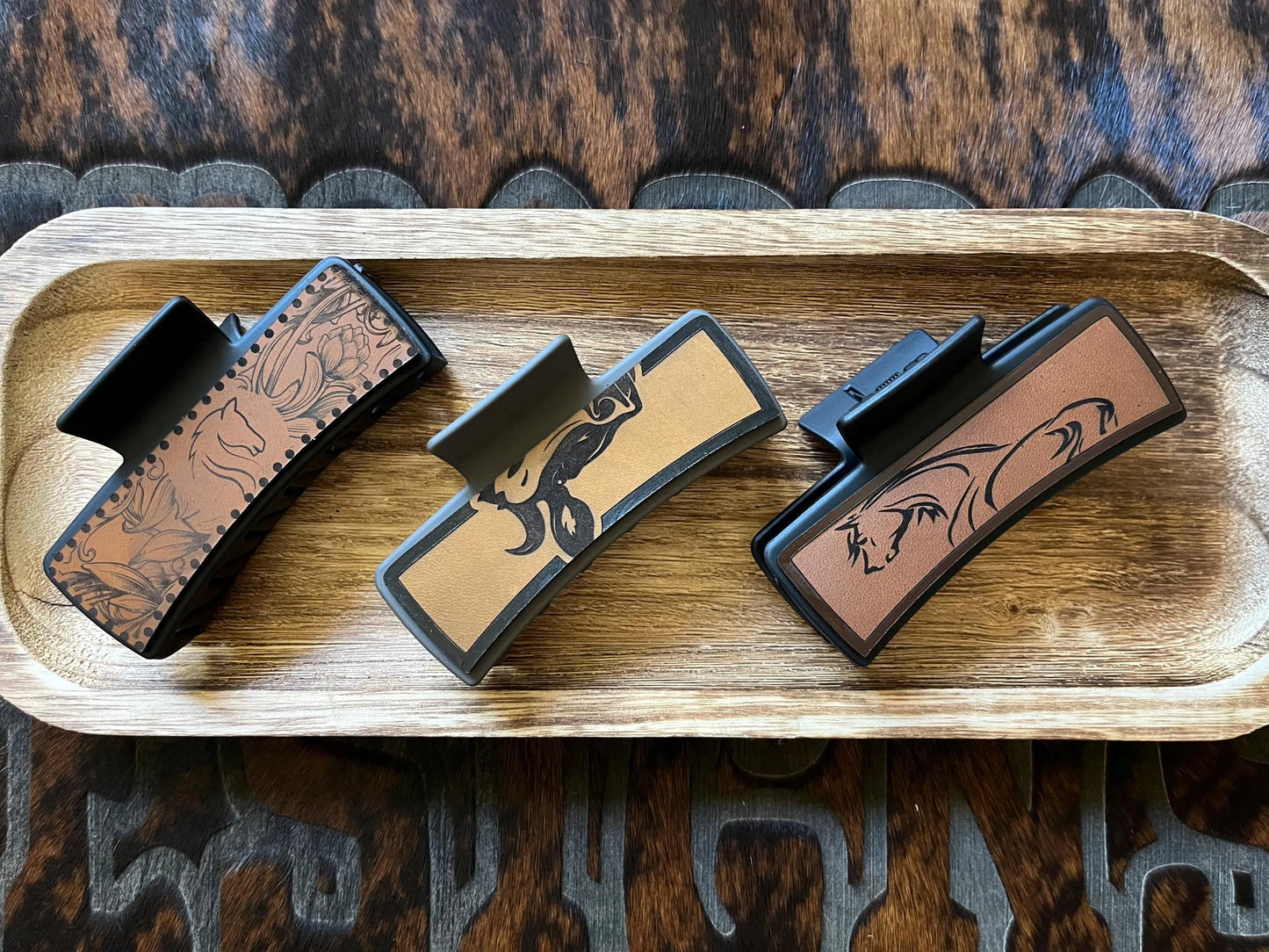 Horse Or Milk Cow Claw Clip - Laser Engraved